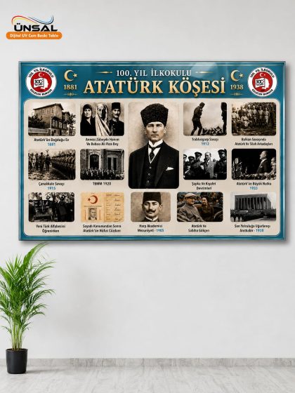 Atatürk Köşesi Cam Tablosu Ürün Görseli