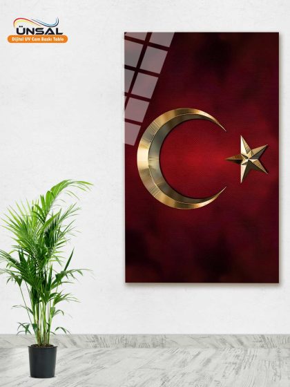 Türk Bayrağı Cam Tablosu Ürün Görseli