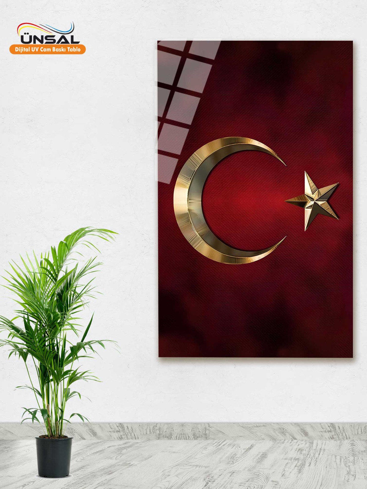 Türk Bayrağı Cam Tablosu Ürün Görseli